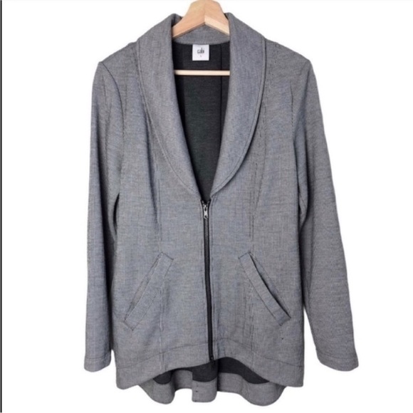 CABI Drop Off Pinstripe Zipper Sweater Jacket Blazer 5300 Size S - Picture 6 of 8